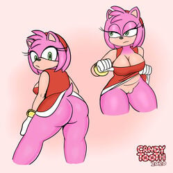 absurd_res amy_rose anthro ass big_breasts bottomwear breasts candy_tooth cleavage clothed clothing clothing_lift english_text eulipotyphlan female flashing_pussy genitals hedgehog hi_res looking_at_viewer mammal multiple_poses pose pussy rear_view sega skirt skirt_lift solo sonic_(series) sonic_the_hedgehog_(series) text