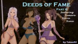 3d 3girls alternate_costume avatar_legends big_ass big_breasts bikini_armor blue_eyes bra brown_eyes cleavage clothing comic cover_page curvaceous curvy dark-skinned_female dark_skin english_text erect_nipples erect_nipples_under_clothes fantasy female female_focus female_only fingerless_gloves forest gloves holding_weapon huge_ass huge_breasts koikatsu korra large_ass large_breasts looking_at_viewer magic_wand microskirt night nipples_visible_through_clothing original original_character panties patreon posing purple_eyes revealing_clothes runa_(takeo92) short_hair shorts skimpy_clothes skirt smile smooth_skin sports_bra stockings sword takeo92 tamara_wolfsbane_(takeo92) text the_avatar the_legend_of_korra thick thick_thighs tight_clothing twintails underboob water_tribe white_hair wide_hips