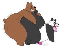 anal anal_sex anthro anthro_on_anthro anthro_penetrated anthro_penetrating anthro_penetrating_anthro ass big_ass big_butt black_body black_fur bodily_fluids brown_body brown_fur cartoon_network cum duo fur genital_fluids genitals giant_panda grizzly_(wbb) huge_butt male male/male male_penetrated male_penetrating male_penetrating_male mammal megacoolbear_(artist) overweight overweight_anthro overweight_male panda_(wbb) penetration penis sex simple_background tongue tongue_out ursid we_bare_bears white_background