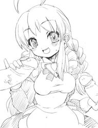 ahoge artist_request futaba_channel maid monochrome multiple_penises oekaki penis pinky_out solo uncensored we-tan