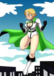 ben_10 ben_10000 ben_tennyson cleavage cleavage_cutout dc dc_comics female female_ben genderswap genderswap_(mtf) kara_zor-l kryptonian power_ben power_girl rule_63 tagme transformation