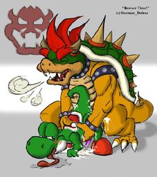 anal bowser bowser_time cum furry furry_only gay green_shell horns koopa male mario_(series) mario_party nintendo shell spiky_shell yoshi