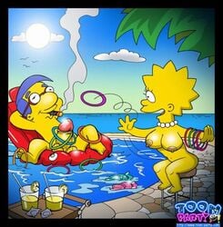 1boy 1girls blue_hair breasts color erection exposed_breasts female foreskin foreskin_folds hairy_balls human human_only intact lisa_simpson male milhouse_van_houten nipples nude open_mouth penis retracted_foreskin ring_toss rings short_hair skin smoke smooth_penis spiky_hair the_simpsons toon-party toony uncut what yellow_body yellow_hair yellow_skin young