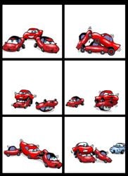 ambiguous_penetration cars_(film) caught caught_in_the_act comic cuckquean disney lightning_mcqueen living_machine looking_pleasured male/ambiguous mia_(cars) oral oral_penetration oral_sex pixar red_car sally_carrera simple_background tailpipe_penetration threesome tia_(cars) twins vehicle white_background