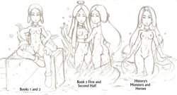 avatar_the_last_airbender black_and_white female human katara small_breasts straight_hair tagme travis_green water