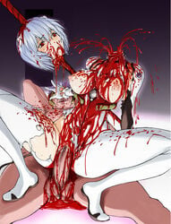 areolae balls blood blood_everywhere blood_spray breasts censored clothed_sex clothing corpse dead death decapitation female female_death girl_on_top gore guro headless impalement large_breasts male necrophilia neon_genesis_evangelion nipples penis plugsuit pussy rape rei_ayanami severed_head slender_waist smooth_skin snuff straight tagme vaginal_penetration