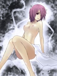 1girls breasts elfen_lied female female_only horns nana_(elfen_lied) nipples nude pink_hair sarukomea short_hair solo vectors