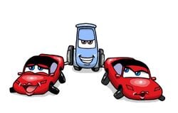 car cars_(film) disney guido living_machine male/ambiguous male/female/female mia_(cars) nevuela pixar simple_background tailpipe_penetration threesome tia_(cars) vehicle white_background