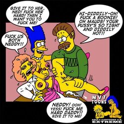 female human male marge_simpson maude_flanders ned_flanders nev straight tagme the_simpsons