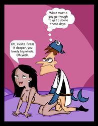 disney dr_heinz_doofenshmirtz elizabeth_(phineas_and_ferb) female human icykamek male nipples phineas_and_ferb straight tagme