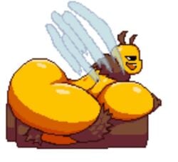 animated animated_gif bee big_ass big_breasts furry massive_ass pancaketomo queen_bee_(terraria) terraria terraria_(lewdrraria) terraria_(workshop) voluptuous