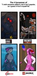 absurd_res activision alien animatronic anthro aroni_sketched call_of_duty call_of_duty_ghosts case:_animatronics case_2:_animatronics cat_(case) cryptid_(cod:_ghosts) domestic_cat emma_a-1 english english_text felid feline felis female fish group gun hi_res hypnobrai lego licking looking_at_viewer machine mammal maneater_(game) marine masturbation ninjago ranged_weapon rebooted_(ninjago) reptile robot scalie self_lick selma_(ninjago) shark snake solo text tongue tongue_out underwater video_games water weapon