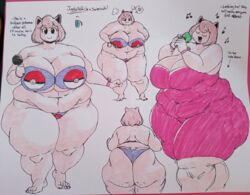 alternate_breast_size angry animal_ears anthro bbw bikini cellulite chubby chubby_female cute_face fat fat_ass gigantic_ass gigantic_breasts gijinka jigglypuff love_handles microphone notebook obese obese_female overlordzeon pencil_(artwork) photo pokeball pokemon pokemon_(species) pout singing soft_breasts stomach thick_thighs thunder_thighs traditional_media_(artwork) tube_dress tubetop tummy wide_hips zeon_(pixiv722928)