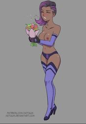 breasts cute flowers high_thighs hotgum latina overwatch panties sneeze sombra tagme two_tone_hair