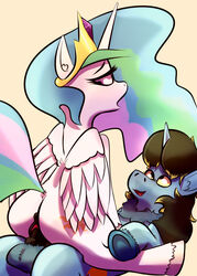 arthropod changeling duo equid equine female feral friendship_is_magic golden_joystick hasbro hi_res horn horse male male/female mammal my_little_pony pegasus pingu pingumarci pony princess_celestia_(mlp) sex unicorn wings