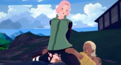 1boy 1girls 3d age_difference ahe_gao arms_behind_back blonde_hair blush bracelet clothed_sex cornrows dark-skinned_male dark_skin facial_hair female fully_clothed green_eyes half-closed_eyes haruno_sakura interracial jacket koikatsu light-skinned_female light_skin looking_back looking_pleasured male mature mature_male medium_hair moan moaning moustache naruto naruto_(series) naruto_shippuden no_panties on_back open_mouth orgasm orgy outdoors pink_hair pleasure_face pussy raikage respectmanworld reverse_cowgirl_position ripped_clothing ripped_pants sakura_haruno sex shoulder_pads shounen_jump sitting sitting_on_lap sitting_on_person straight tattoo teenager thigh_grab topless topless_male vagina vaginal_penetration vaginal_sex younger_female