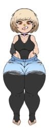 absurd_res ass ass_grab big_ass big_breasts big_butt bun covering_eyes female female_only genitals goth hair hair_covering_eyes hyper_ass lix_rocksbear_(artist) oc original original_character rocksbear_(artist) shortstack