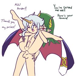 anal compile dark_prince demiserf_(puyo_puyo) drawfag drawthread_request erection full_nelson gay green_hair horn horns madou_monogatari male_focus male_only naked penis puyo_puyo puyo_puyo_fever satan_(puyo_puyo) sega sex silver_hair wings yaoi