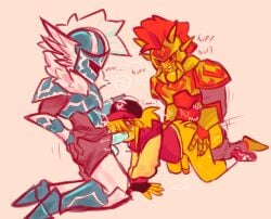 anal_penetration block_tales helmet knight male_only oral_penetration player_(block_tales) precum reginald_(block_tales) robur_(block_tales) spitroast thressome trio_focus