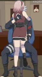 1girl 1male age_difference hatake_kakashi mask naruto naruto_(series) onyxycl sakura_haruno teacher_and_student