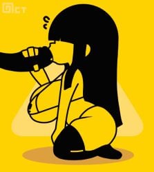 1boys 1girls animated ass bikini black_hair blowjob breasts caution_sign disembodied_penis fellatio gif handjob hime_cut huge_ass huge_breasts huge_cock huge_penis kneeling long_hair micro_bikini nervous octotron2000 penis self_upload shortstack side_view thick_thighs thong warning_sign warning_sign_person wide_hips