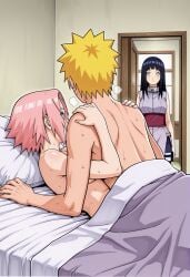 ai_generated caught caught_in_the_act hyuuga_hinata naruto naruto_(series) sakura_haruno tagme uzumaki_naruto walk-in