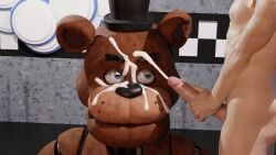 2boys animatronic bear cum cum_on_face cumshot erection faceless_male five_nights_at_freddy's fnaf freddy_(fnaf) gay human keatonrogers0201 male male/male male_only nude penis robot scottgames
