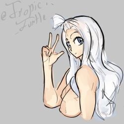 1girls bust fairy_tail mirajane_strauss nude nude_female tropic_turtle v-sign