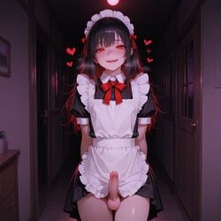 1femboy ai_generated anus apron ass balls blush crossdressing dickgirl embarrassed femboy feminine_male futa_sans_pussy futanari gay girly ian8766_(artist) imminent_sex intersex light-skinned_femboy light_skin maid male male/male male_only original_character partially_clothed penis pleasure_face precum presenting self_upload sissy solo sweat testicles trap yandere yaoi