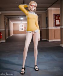 1girls 3d 3d_(artwork) alternate_version_available andava andavaverse blender blonde blonde_female blonde_hair bottomless darcy_redd detailed_background female female_focus female_only glasses half-dressed half_naked hallway hi_res high_quality high_resolution highres lewdrex light-skinned_female light_skin original petite petite_body petite_female pose posing presenting presenting_pussy public_exposure public_nudity pussy pussy_lips shaved_crotch shaved_pussy shirt slim_waist standing teenage_girl teenager topwear vagina watermark