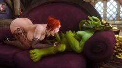 3d animated assumi balls_fondling breasts choker deepthroat erect_nipples fellatio female fishnet_choker fishnet_legwear fishnet_stockings goblin goblin_(warcraft) goblin_male gold gold_coin gold_eyes high_heels indoors large_breasts laying_down laying_on_back longer_than_10_seconds looking_pleasured male male/female moan moaning moaning_in_pleasure nipples noname55 on_all_fours partially_clothed partially_clothed_female red_hair short_hair sound sound_effects tagme video warcraft world_of_warcraft
