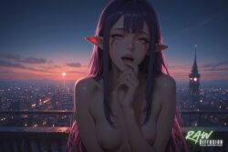 1girl ai_generated anime armor artist_name beautiful beauty breasts demon demon_girl ecchi elf_ears esil_radiru female hentai hi_res high_quality high_resolution highres naked nsfw nude nude_female partially_clothed patreon_username purple_hair pussy rawdiffusion red_eyes rule34 solo solo_leveling stable_diffusion tits uncensored watermark