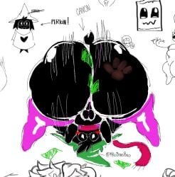 1boy 2d 2d_(artwork) anthro ass_bigger_than_head ass_focus big_ass bikini blush blushing_at_viewer crossdressing deltarune femboy kris_(deltarune) magma_(software) male milobaabaa money money_in_ass nervous pov prostitute prostitution ralsei ralsei_with_black_fur spank_marks stripper submissive submissive_male thick_thighs thighhighs watermark