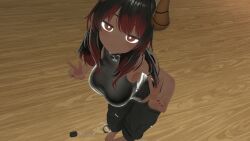 dark_skin horns long_hair red_eyes shortstack