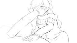 1futa 1girls animated cat_ears crying deepthroat empty_eyes fishnets futanari gif hair_over_one_eye huge_cock long_hair petite skirt tagme