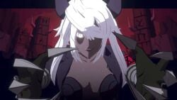 1girls 3d animated anime_style big_breasts breasts breasts_out bush cel_shading ceno0 ceno02 claws close-up dark-skinned_female demon_girl devil_tail female female_only fit_female grinning_at_viewer guilty_gear helltaker horns horny jeremycolensfw judgement_(helltaker) long_hair looking_at_viewer nipples no_sex non-human one_breast_out panties panties_aside pubic_hair pubic_hair_peek pussy pussy_peek qpafterhoursch ramlethal_valentine removing_clothing shorter_than_10_seconds side_boob skimpy_outfit solo solo_female sound sound_edit sound_version_available standing steamy steamy_body steamy_pussy stripping sweat sweatdrop tagme tail teasing teasing_viewer thong thong_aside video white_eyes white_hair