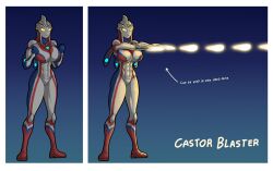 abs breasts female janus_jammy ultraman_(franchise) yellow_eyes