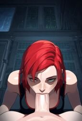 1girls ai_generated commander_shepard femshep green_eyes mass_effect red_hair short_hair tagme