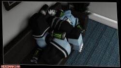 anthro clothed female female_only furry furry_only monster_can nekomaniaa roblox roblox_avatar robloxian self_upload sleeping tagme