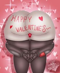 1female 1girl 1girls ass ass_focus ass_heart bending_over bent_over big_ass big_butt butt butt_focus cybernetic_arm cybernetic_leg cybernetic_limb cybernetics cyborg female female_focus female_only heart_background heart_on_ass heart_on_butt heart_symbol kuro_(scribbleman123) panties presenting_ass presenting_butt presenting_hindquarters red_panties scribbleman123 solo solo_female solo_focus valentine's_day writing_on_ass writing_on_body