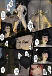 1boy 1girls after_sex campfire commission cum cum_leaking cum_leaking_out_of_pussy elden_ring fromsoftware iiimp kneeling low-angle_view millicent_(elden_ring) muscles naked naked_female naked_male night original_character scolding short_hair sweaty sweaty_body tarnished tarnished_(elden_ring) tarnished_female
