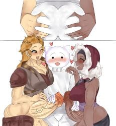 2futas accelerator_(tds) artist_request ass chocolate_and_vanilla cryomancer_(tds) dark-skinned_futa futa_on_male futanari hyper hyper_penis imminent_sex krampus_slayer_cryomancer legend_accelerator light-skinned_futa light_skin married_throuple muscular_futa orange_hair penis_size_difference roblox roblox_game robloxian tagme throuple tower_defense_simulator white_futa white_is_bigger