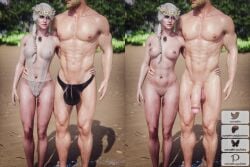 1boy 1girls 3d big_penis braid breasts cd_projekt_red ciri cock_ring completely_nude completely_nude_female currysfm erect_nipples female flower_crown freckles freckles_on_face green_eyes huge_cock light-skinned_female light-skinned_male looking_at_viewer male mascara medium_breasts muscular_male nipples nude nudist penis pubic_hair pussy scar see-through see-through_clothing size_difference tattoo the_witcher_(series) the_witcher_4 transparent_clothing white_hair witcher_medallion