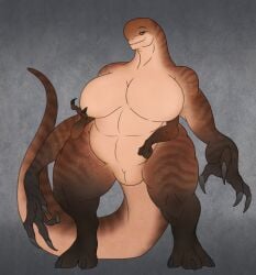 4_arms abs absurd_res anthro big_breasts big_hands biped bipedal_feral breast_grab breasts busty_feral claws collarbone digitigrade dinosaur distortus_rex featureless_breasts female feral fingers fist full-length_portrait genitals grabbing_own_breast grey_background hand_on_breast hi_res huge_breasts innie_vulva jurassic_park jurassic_world jurassic_world:_rebirth long_arms long_legs looking_at_viewer mouth_closed multi_arm multi_limb muscular muscular_legs muscular_thighs nude one_eye_half-closed one_eye_visible open_hands parallaxia portrait prehistoric_species raised_hand reptile saurischian scalie semi-anthro short_arms simple_background smile solo standing tail theropod thewatcherofworlds thick_thighs toe_claws universal_studios variant_set vulva wide_stance