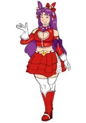 1girls athena_asamiya big_breasts boob_window busty heart king_of_fighters light-skinned_female light_skin long_hair marellartt pale-skinned_female pale_skin purple_eyes purple_hair skirt smile smiley_face socks star star_(symbol) thick thick_legs tits umamusume