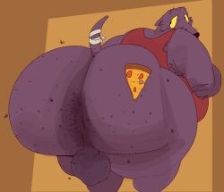 1boy anthro ass_bigger_than_head big_ass big_ass_(male) big_butt furry huge_ass huge_butt male male_only pizza pizza_slice solo solo_male