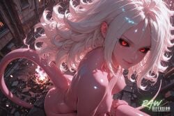 1girl ai_generated android_21 anime artist_name beautiful beauty black_sclera breasts dragon_ball dragon_ball_z ecchi female hentai hi_res high_quality high_resolution highres naked nsfw nude nude_female partially_clothed patreon_username pink_body pink_skin pussy rawdiffusion red_eyes rule34 solo stable_diffusion tail tits uncensored watermark white_hair
