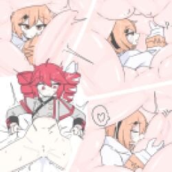 cervix fingering kasane_teto mosaic_censoring orgasm pussy_juice red_hair size_difference squirting unbirthing voifoooork vore white_background x-ray