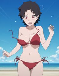 1girls ai_generated black_hair boruto:_naruto_next_generations naruto naruto_(series) red_eyes sarutobi_mirai tagme