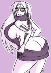 1girls 2017 2d 2d_(artwork) almost_naked arched_back artist_logo artist_name artist_signature ass ass_bigger_than_head ass_cleavage ass_crack ass_focus big_ass big_hips big_thighs bigger_female black_and_white_skin bodypaint boobs booty booty_focus breasts breasts_bigger_than_head breasts_squeezed_together butt_crack chubby_ass chubby_breasts clothed clothed_female cute cute_face deviantart deviantart_link female female_focus green_eyes hips hips_wider_than_shoulders larger_female light-skinned_female light_skin long_hair looking_at_viewer looking_back looking_back_at_viewer loving loving_gaze meme milf mommy mommy_kink necromancer no_bra no_panties oc one_color_background original_character painted_body pandora_(sexualyeti) partially_clothed partially_nude partially_nude_female pov pov_eye_contact purple_background purple_clothing purple_sweater revealing_clothes seducing seducing_viewer seductive seductive_eyes seductive_look seductive_pose seductive_smile sexualyeti sideboob skeleton_paint smile smiling smiling_at_viewer smug smug_face sweater sweater_dress sweater_only sweater_vest thicc thick thick_ass thick_hips thick_thighs thighs thighs_bigger_than_head virgin_destroyer_sweater virgin_killer_sweater white_hair wholesome witch